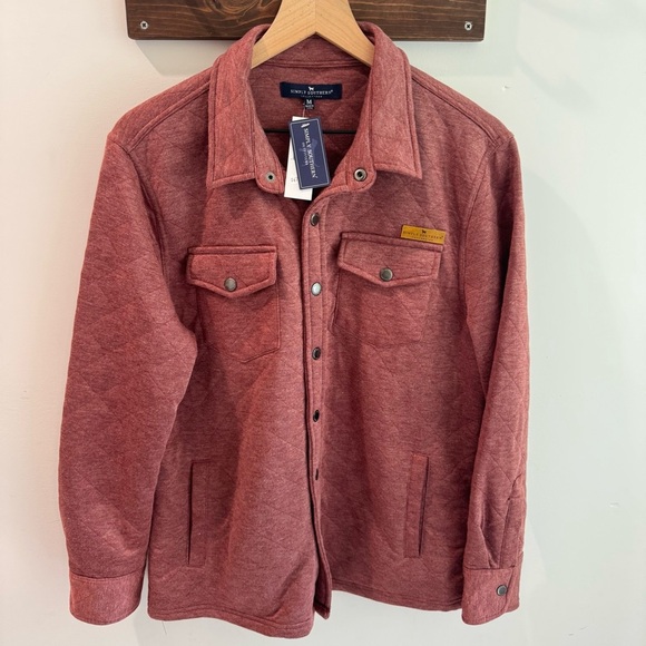 NWT Simply Southern Men’s Quilted Shacket in Garnet Snap Front - Picture 1 of 5